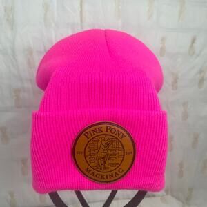 Pink Pony Mackinac (Island) beanie one size acrylic hot pink!